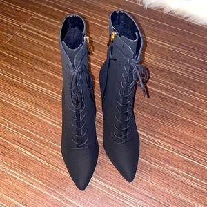 Black Faux Suede Booties